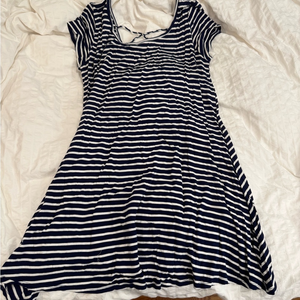Socialite Navy and White Striped Top